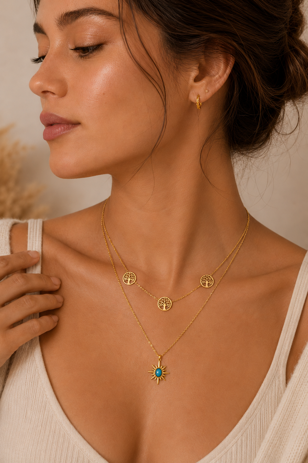 Celestial roots necklace