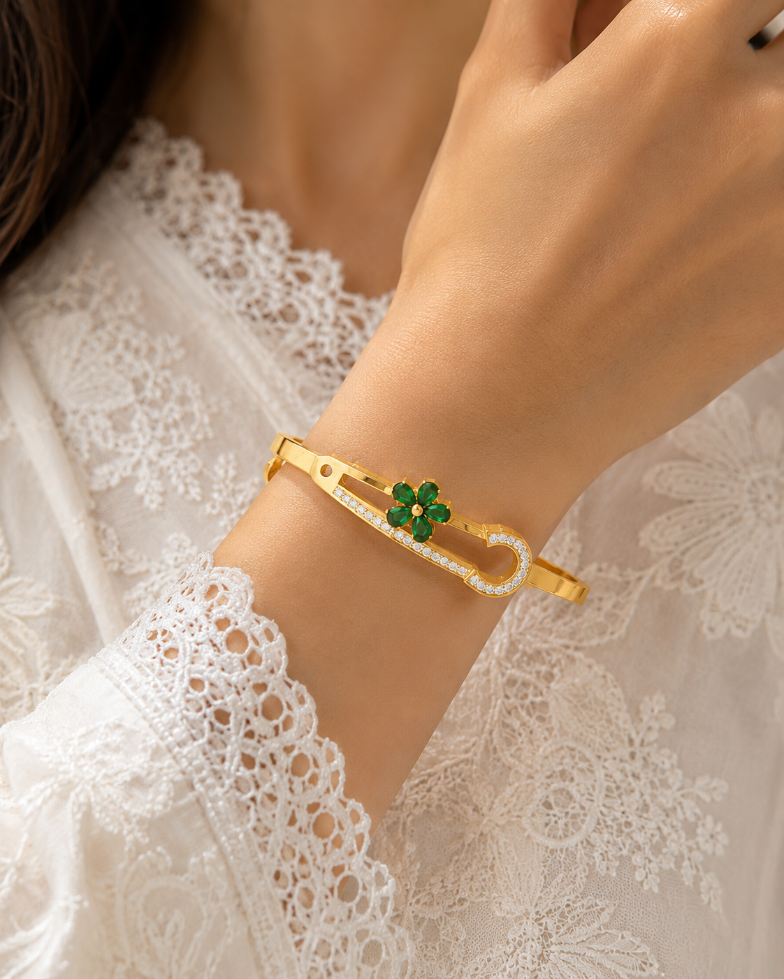 Emerald Bloom Bangle