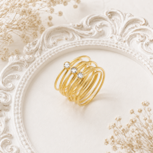 Spring crystal ring